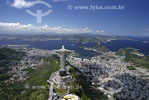  Subject: Aerial view of Christ the Redeemer on Corcovado mountain / Place: Rio de Janeiro city - Rio de Janeiro state - Brazil / Date: 01/11/2008 