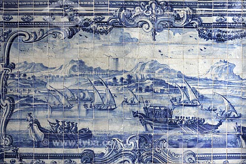  Subject: Portuguese wall tiles on interior of Ordem Terceira de Sao Francisco church (1702). Style: Varied, reminds plateresc barroc of spanish america / Place: Salvador city - Bahia state - Brazil / Date: 07/18/2008 