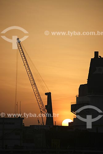  Subject: Silhouette of Crane - Pecem Port / Place: Sao Gonçalo do Amarante City - Ceara State - Brazil / Date: January 2009 