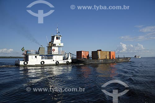  Subject: Ferry cargo transport - Black River (Rio Negro) / Place: Near Manaus City - Amazonas State - Brazil / Date: June 2007 