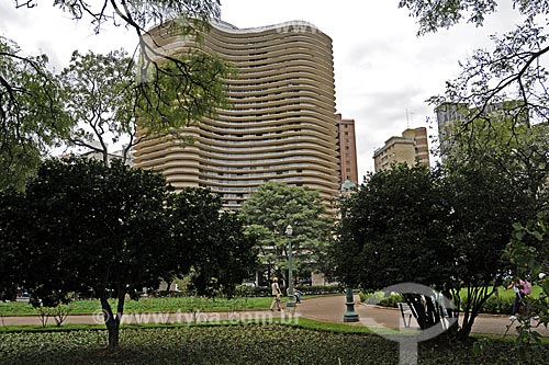  Subject: Praça da Liberdade (Liberty Square) with building designed by Oscar Niemeyer in the background / Place: Belo Horizonte City - Minas Gerais State - Brazil / Date: April 2009 
