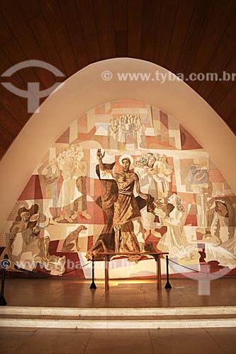  The altar and the mural painted by Candido Portinari at Sao Francisco de Assis Chapel or Pampulha Church  - Belo Horizonte city - Minas Gerais state (MG) - Brazil