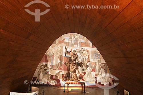  The altar and the mural painted by Candido Portinari at Sao Francisco de Assis Chapel or Pampulha Church  - Belo Horizonte city - Minas Gerais state (MG) - Brazil
