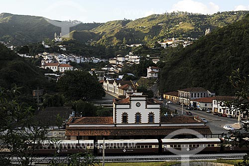  Subject: Ouro Preto train station with city in the background / Place: Minas Gerais State - Brazil / Date: April 2009 