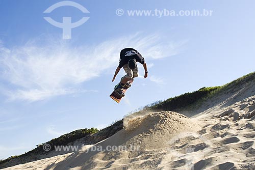  Subject: Sandboard - Dunes of Praia Grande (Great Beach) / Place: Sao Francisco do Sul City - Santa Catarina State - Brazil / Date: April 2009 
