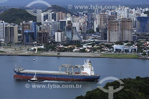  Subject: Cargo and tug on Vitoria Bay / Place: Vitoria - Espirito Santo state - Brazil / Date: March 2008 