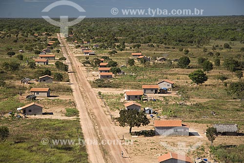  Subject: Aerial view of a village in the Cerrado (brazilian savanna) region / Place: near Sao Felix do Araguaia city - Mato Grosso state - Brazil / Date: June 2006 