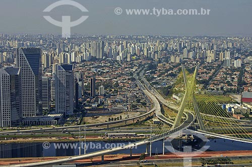  Subject: The Octavio Frias de Oliveira bridge is a cable-stayed bridge in Sao Paulo, Brazil over the Pinheiros River. The bridge connects the Western and the Southern Zones of the city. Its Also the only bridge in the world that has two curved track 
