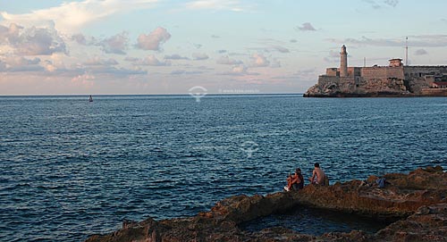  Subject: Malecon with San Salvador de la Punta Castle in the background  / Local: Havana - Cuba / Date: october 2009 