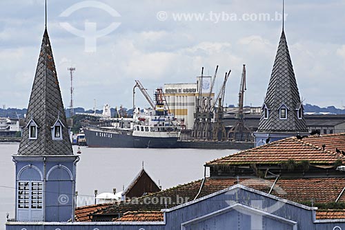  Subject: Fish market viewed from Presepio fort, showing the harbour in the background / Place: Belem city - Para state - Brazil / Date: May 2009 