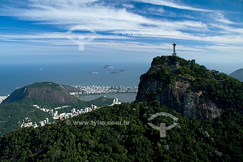  Subject: Aerial view of Christ Redeemer with the Southern Zone of Rio de Janeiro in the Background / Place: Rio de Janeiro city - Rio de Janeiro state - Brazil / Date: October 2009 
