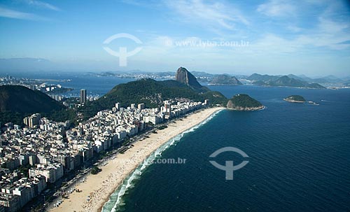  Subject: Aerial view of Copacabana and Leme Beaches with the Sugar Loaf in the background / Place: Rio de Janeiro city - Rio de Janeiro state - Brazil / Date: October 2009 