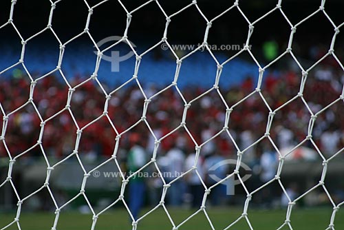  Subject: Detail of the goal net during a football match in the Mario Filho stadium (Maracana) - Flamengo x Santos  / Place:  Maracana neighborhood - Rio de Janeiro city - Rio de Janeiro state - Brazil  / Date: 31/10/2009 