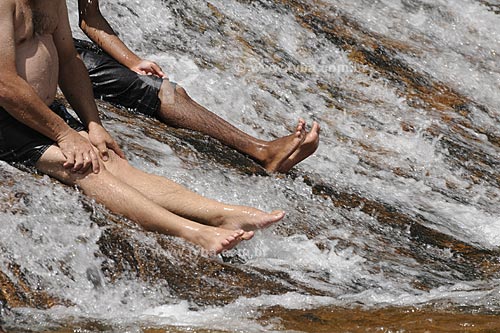  Subject: People bathing in Maria Comprida waterfalls  / Place:  Secretario - Petropolis municipalty - Rio de Janeiro state - Brazil  / Date: 21/02/2009 
