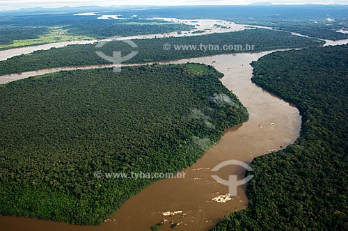  Subject: Aerial view of Rio Branco (White River) and Bem-Querer Waterfalls  / Place:  North of Caracarai City - Roraima State - Brazil  / Date: Janeiro de 2006 