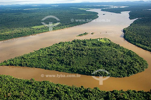  Subject: Aerial view of Rio Branco (White River) near Bem-Querer Waterfalls  / Place:  North of Caracarai City - Roraima State - Brazil  / Date: Janeiro de 2006 