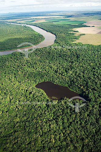  Subject: Aerial view of Rio Branco (Branco River)  / Place:  Southwest of Boa Vista City - Roraima State - Brazil  / Date: Janeiro de 2006 