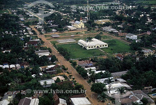  Subject: Aerial view of Xapuri city, the place where Chico Mendes (Brazilian environmentalist) lived / Place:  Xapuri city - Acre state - Brazil / Date:  1989 
