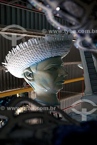  Subject: Sculpture of the composer Noel Rosa - Shed of the samba school Unidos de Via Isabel - Cidade do Samba (Samba City)  / Place:  Gamboa - Rio de Janeiro - Brazil  / Date: 01/2010 