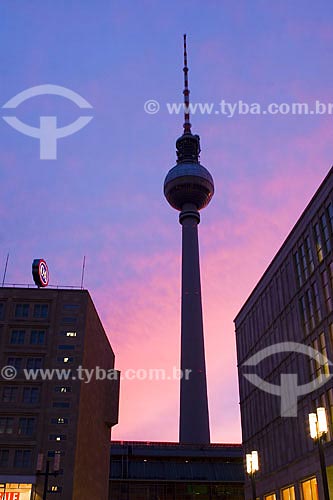  Subject: Fernsehturm is a television tower in the city centre of Berlin city  / Place:  Berlin city - Germany  / Date: 20/01/2009 