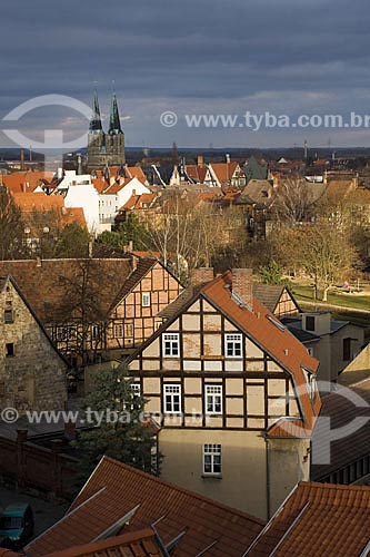  Subject: Quedlinburg is one of the best-preserved medieval and renaissance towns in Europe. In 1994 the old town was set on the UNESCO world heritage list.  / Place:  Quedlinburg city- District of Harz - Germany  / Date: 24/01/2009 