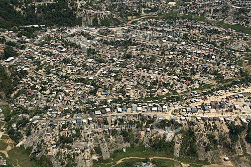  Subject: Aerial view of houses in the suburb of Manaus city  / Place:  Amazonas state - Brazil  / Date: 11/2007 