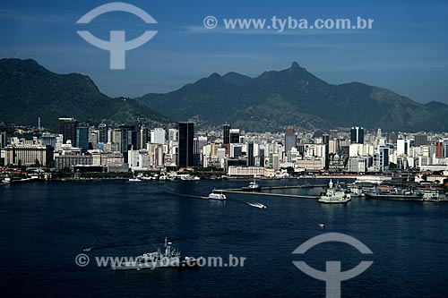  Subject: Aerial view of the Ilha Fiscal (Fiscal Island) with the downtown of Rio de Janeiro city in the background / Place: Rio de Janeiro city - Rio de Janeiro state - Brazil / Date: 11/2009 