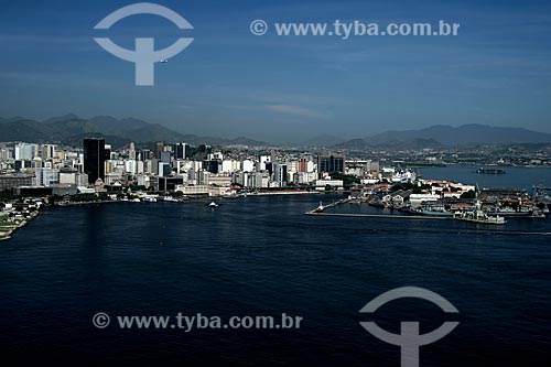  Subject: Aerial view of the Ilha Fiscal (Fiscal Island) with the downtown of Rio de Janeiro city in the background / Place: Rio de Janeiro city - Rio de Janeiro state - Brazil / Date: 11/2009 