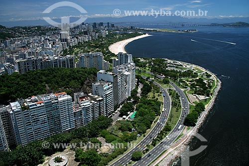 Subject: Aerial view of the Infante Dom Henrique Avenue, crossing the Aterro do Flamengo (Flamengo landfill) in the Southern Zone of Rio de Janeiro city / Place: Rio de Janeiro city - Rio de Janeiro state - Brazil / Date: 11/2009 