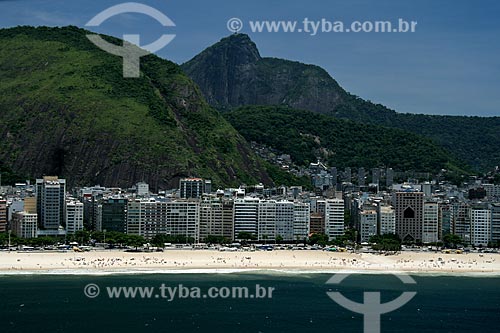  Subject: Aerial view of the neighborhood of Copacabana, with the Corcovado hill in the background / Place: Rio de Janeiro city - Rio de Janeiro state - Brazil / Date: 11/2009 