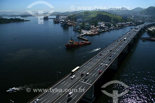  Subject: Aerial view of the Rio-Niteroi Bridge  / Place:  Niteroi city - Rio de Janeiro state - Brazil  / Date: 11/2009 