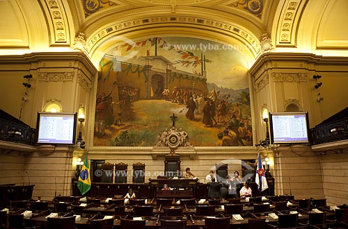  Plenary of Pedro Ernesto Palace (The building houses the Municipal Chamber of the Rio de Janeiro city, since march, 1977), with the panel 