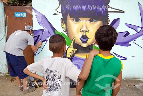  Subject: Joint effort of graphite at the Divisa slum, in Costa Barros neighborhood  / Place:  Rio de Janeiro city - Rio de Janeiro state - Brazil  / Date: 20/11/2008 