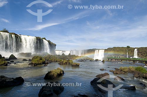  Walkways allow close views of the falls in Iguaçu National Park - the park was declared Natural Heritage of Humanity by UNESCO   - Foz do Iguacu city - Brazil