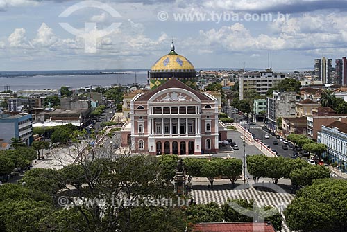  Subject: View of Amazonas Theatre with Negro River in the background  / Place: Manaus city - Amazonas state - Brazil  / Date: 25/10/2007 