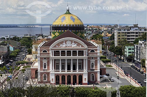  Subject: View of Amazonas Theatre with Negro River in the background  / Place: Manaus city - Amazonas state - Brazil  / Date: 25/10/2007 