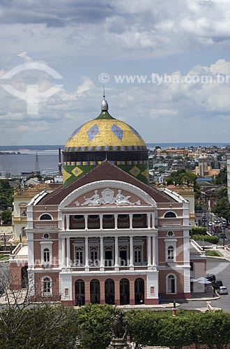  Subject: View of Amazonas Theatre with Negro River in the background  / Place: Manaus city - Amazonas state - Brazil  / Date: 25/10/2007 