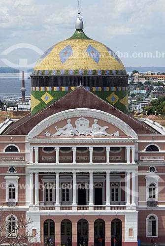  Subject: View of Amazonas Theatre with Negro River in the background  / Place: Manaus city - Amazonas state - Brazil  / Date: 25/10/2007 