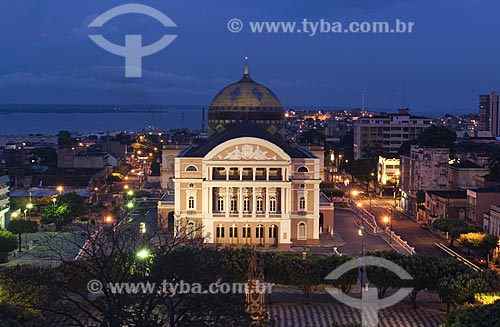  Subject: View of Amazonas Theatre with Negro River in the background  / Place: Manaus city - Amazonas state - Brazil  / Date: 25/10/2007 