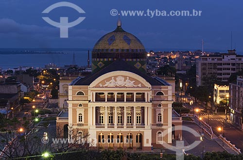  Subject: View of Amazonas Theatre with Negro River in the background  / Place: Manaus city - Amazonas state - Brazil  / Date: 25/10/2007 