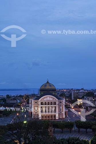  Subject: View of Amazonas Theatre with Negro River in the background  / Place: Manaus city - Amazonas state - Brazil  / Date: 25/10/2007 