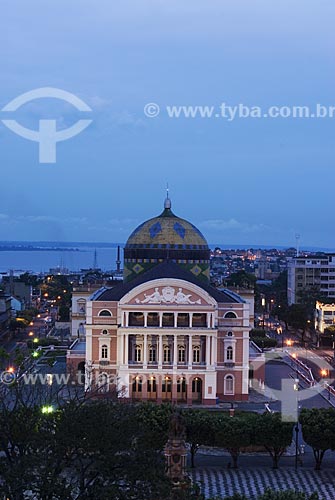  Subject: View of Amazonas Theatre with Negro River in the background  / Place: Manaus city - Amazonas state - Brazil  / Date: 25/10/2007 