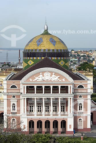  Subject: View of Amazonas Theatre with Negro River in the background  / Place: Manaus city - Amazonas state - Brazil  / Date: 25/10/2007 