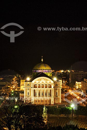  Subject: View of Amazonas Theatre at night  / Place: Manaus city - Amazonas state - Brazil  / Date: 25/10/2007 