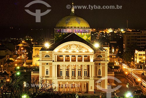  Subject: View of Amazonas Theatre at night  / Place: Manaus city - Amazonas state - Brazil  / Date: 25/10/2007 