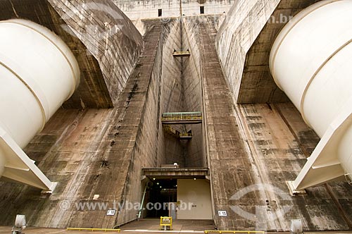  Subject: External view of the turbines of Itaipu Hidroelectric Dam  / Place:  Parana River - Border between Brazil and Paraguai  / Date: 06/2009 