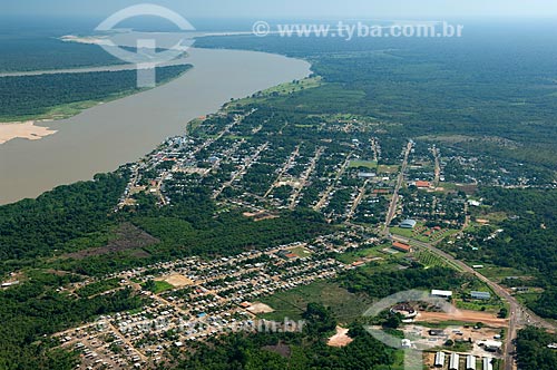  Subject: Aerial view of the Borba city, in the right margin of the Madeira river  / Place:  Amazonas state - Brazil  / Date: 03/11/2007 