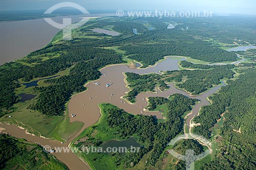  Subject: Aerial view of the Solimoes river lowlands  / Place:  Manaus city - Amazonas state - Brazil  / Date: 11/2007 