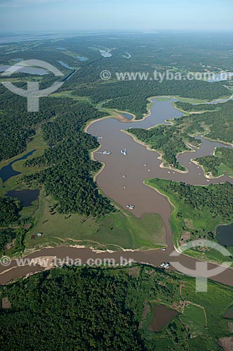  Subject: Aerial view of the Solimoes river lowlands  / Place:  Manaus city - Amazonas state - Brazil  / Date: 11/2007 