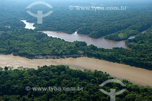  Subject: Aerial view of the Madeirinha river, and lowland lakes with different colors of water  / Place:  Northeast of the Borba municipality - Amazonas state - Brazil  / Date: 11/2007 